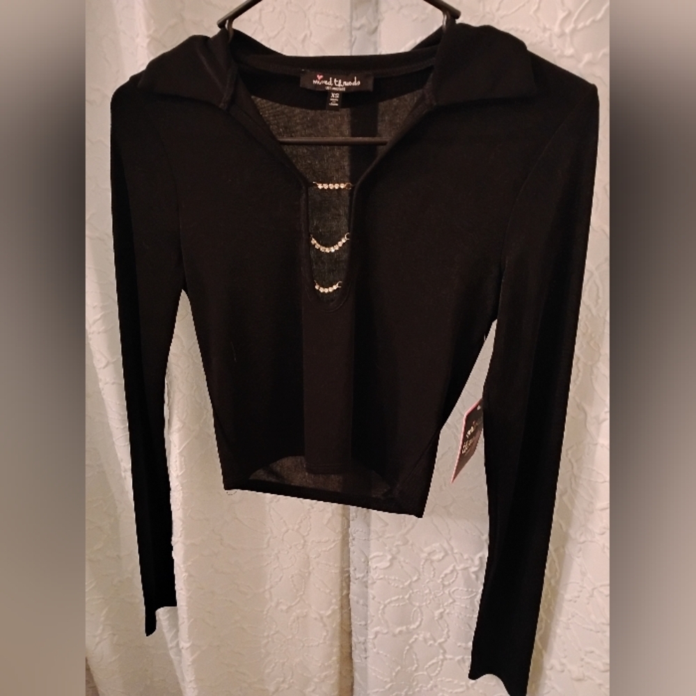 Elegant Black Long Sleeve Top